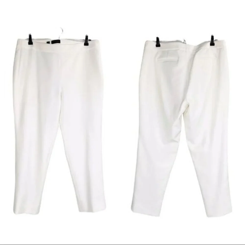 Carlisle Collection Karen Straight Leg Ankle Fully Lined Womens Pants White 12 - Picture 2 of 9
